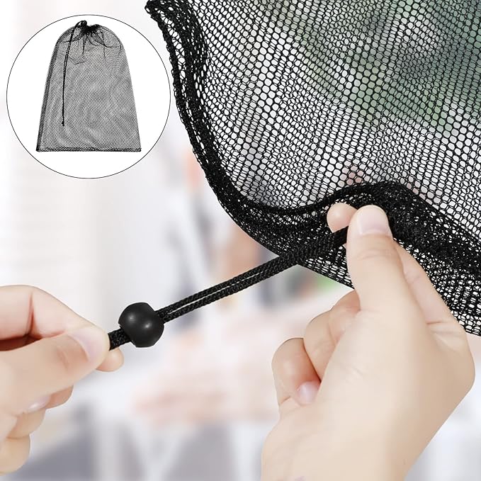 TecUnite 10 Pcs Mesh Laundry Bags with Drawstring Multicolor Mesh Sack Bag Nylon Gift Dishwasher Bag with Sliding for Storage Clothes Socks Jewelry Gifts Toys Fruit(12 x 16 Inch,Black)
