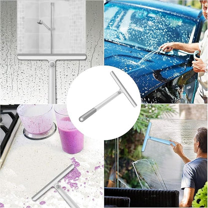 Window Squeegee, 2 Pack Shower Squeegee for Glass Doors Bathroom Mirror Windows Cars and Tile Walls, Silicone Plastic Squiggy Cleaner Tool 12 inch（4 Pack