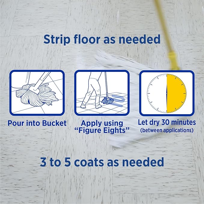 Zep Commercial High-Traffic Floor Polish, 4-1 Gallon Bottles, Professional Grade Floor Finish For a Range Of Hard Floor Surfaces (ZUHTFF128)
