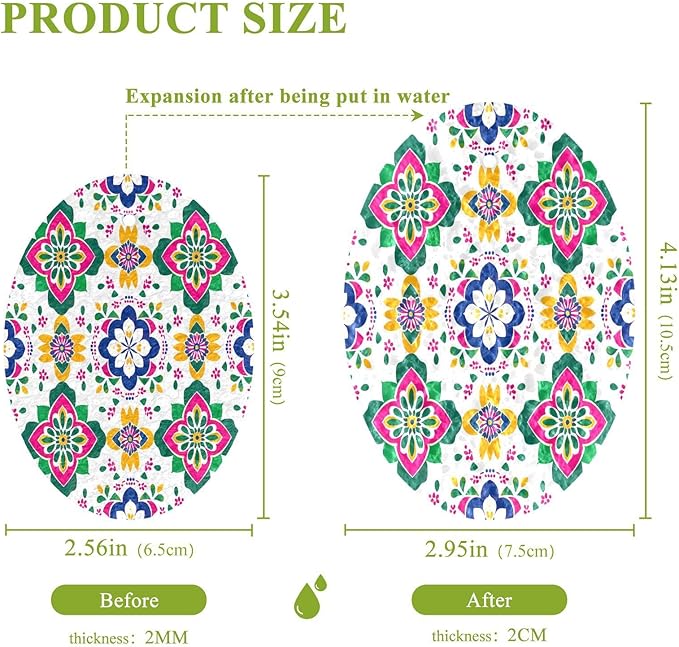 Mexican Talavera Kitchen Scrub Sponges, Pop-up Kitchen Cleaning Sponges Reusable Dish Washing Sponges for Bathroom Household Cleaning 3 Pack - Non Scratch Scrubber