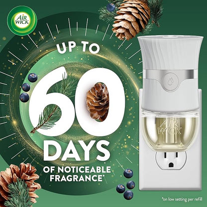 Air Wick Plug-In Scented Oil Refill, 5 Ct, Fresh Pine and Juniper, Air Freshener, Essential Oils, Fall Scent, Fall Décor