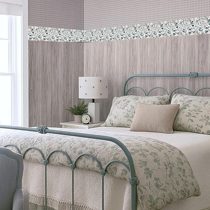 Green Leaf Wallpaper Border 196x4 Inch Peel and Stick Wall Border Removable Vinyl Wall Trim Nature Botanical Pattern for Kitchen Bathroom Bedroom Living Room Decor