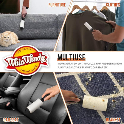 Lint Roller for Pet Hair – Extra Sticky Pet Hair Remover for Clothes, Furniture & Upholstery & Car Seats, Easy-Tear Sheets, Value Pack for Dog & Cat Fur 2 Pack