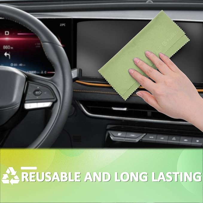 Eco-Fused Microfiber Cleaning Cloths - 12 Pack - Ideal for Cleaning Glasses, Spectacles, Camera Lenses, iPad, Tablets, Smartphones, iPhone, Android Phones, Laptops, LCD Screens