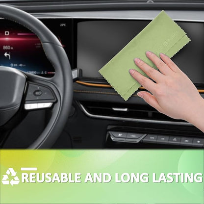 Eco-Fused Microfiber Cleaning Cloths - 12 Pack - Ideal for Cleaning Glasses, Spectacles, Camera Lenses, iPad, Tablets, Smartphones, iPhone, Android Phones, Laptops, LCD Screens