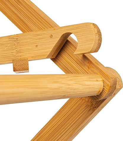 Household Essentials Bamboo Oversized Clothes Drying Folding Rack, Upscale Laundry Rack with 11 Dowels, Environmentally Friendly, Stable Frame, Shelf for Drying Flat, Natural