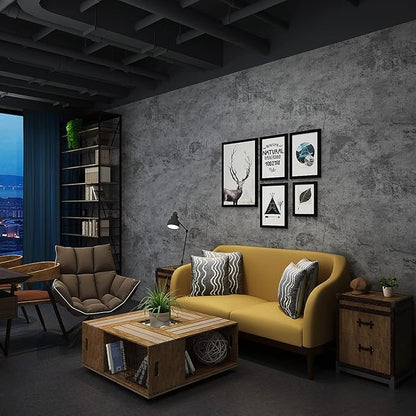 3yecao 31"×354" Extra Wide Thick Blue Grey Black Concrete Wallpaper Peel and Stick 3D Vinyl Textured Faux Concrete Contact Paper Gray Waterproof Cement Wall Sticker for Bedroom Bathroom Living Room
