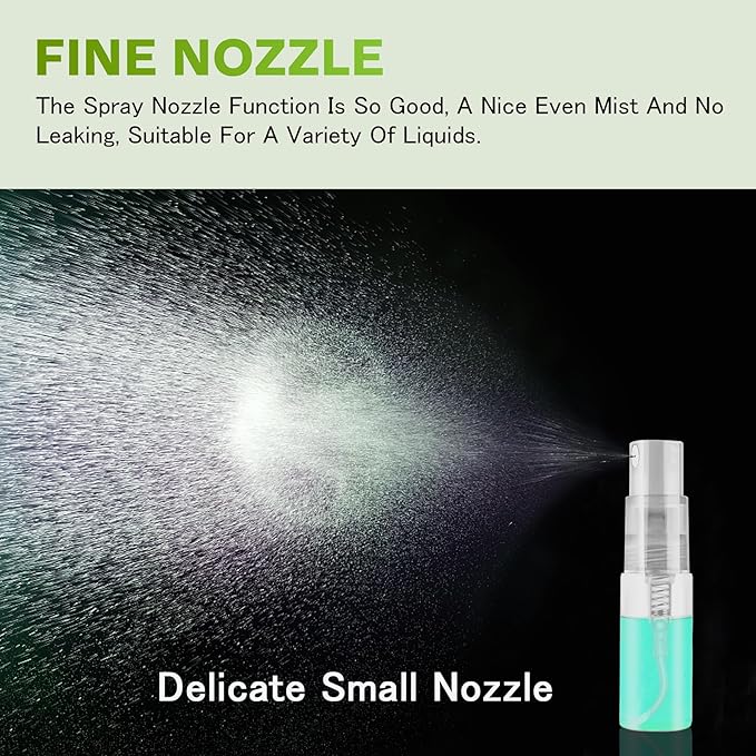 Mini Spray Bottle 3ml, Refillable Glass Spray Bottle, Glass Bottle Atomizer, Perfume Mouthwash Atomizer for Cleaning Refillable Container for Travel, Essential Oils, Perfume 60 Pcs, 3ml