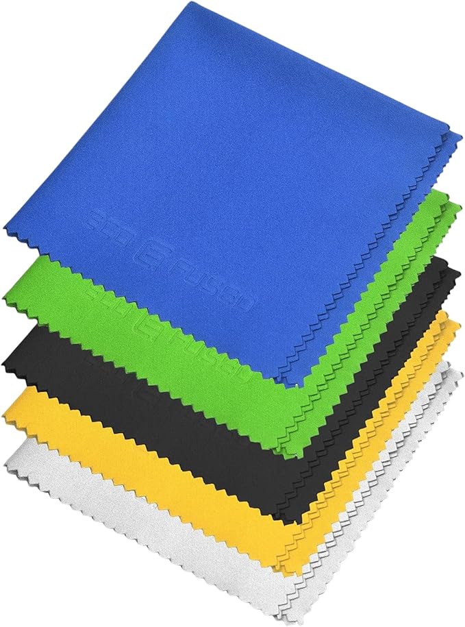 Eco-Fused XL Microfiber Cleaning Cloths - 5 Pack - 12 x 12 inch (30.5 x 30.5 cm) - Quickly Remove Fingerprints, Dust and Smudges from Tablet, TV and Notebook Screens Without Scratches or Marks