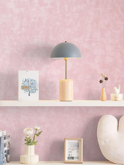 Yasinet 196.8×17.3" Pink Peel and Stick Wallpaper,Ultra-Strong Adhesion Wall Paper Pink Peel and Stick Modern Removable Waterproofing Wallpaper for Bathroom Cupboard Bedroom Apartment Decorate