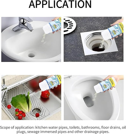 Drain Cleaner Agents Powerful Foaming Deodorizes Clogged Pipes Toilet Cleaner Strengthfully Sink and Dredge Deodorant Powder Agent for Kitchen Dredging