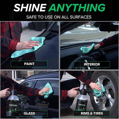 Waterless Car Wash Kit | Super Concentrated Rinseless Wash And Wax Car Wash Formula With Non Foaming Pump Sprayer For Fast Car Detailing | Makes 1 Gal Of Ready To Use Waterless Wash And Wax