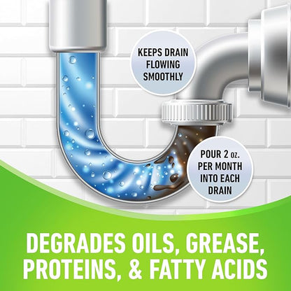 CLR Brands® Clog Preventer Clear Pipes and Drains Monthly Drain Build Up Remover, Helps Degrade Sources of Clogs to Keep Drains Flowing Smoothly, Safe on All Pipes and Drains - 80 Ounce Bottle