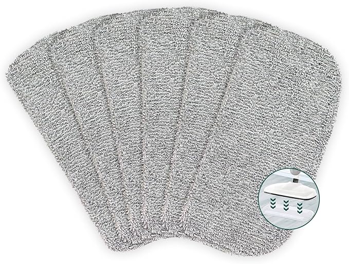 6 Pack Steam Mop Pads Compatible with GorFanty GF-6610B/GF-6610, Neugo NE033/NE033M & Mxnsewr Series, Floor Steamer Pads, Washable Reusable Microfiber Cleaner Pads