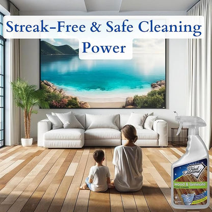 Black Diamond Stoneworks Wood, Laminate, Hardwood & Luxury Vinyl Floor Cleaner Spray – Multi-Purpose Mopping Solution for a Streak-Free Clean (32 Fl Oz)