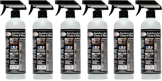 Rock Doctor Stainless Steel Cleaner and Protectant, Streak-Free Cleaning Solution for Chrome and Aluminum Appliances or Surfaces, Smudge Resistant Shine, 24 oz. Spray Bottle (6)