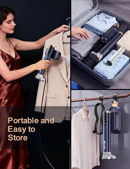 Clothes Steamer, Steamer for Clothes with 2 Water Tanks (180 ml and 100 ml), Portable 2 In 1 Travel Steamer Iron,10s Fast Heat-up, 20 Minutes of Ironing Handheld Garment Steamer for Travel and Home