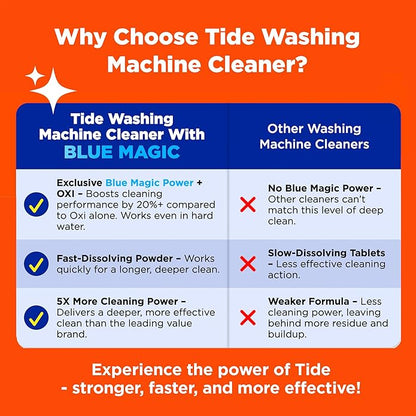Washing Machine Cleaner by Tide, Washer Machine Cleaner with Oxi for Front and Top Loader Washer Machines, Deep Cleaning Residue & Odor Eliminator, 5 Month Supply (Packaging May Vary), Pack of 6