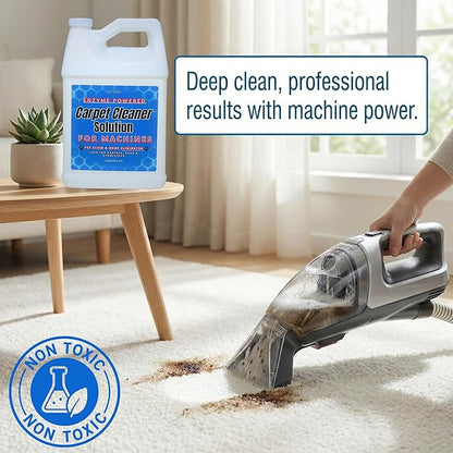 GEODE Carpet Cleaner Solution for Machines – Enzyme Carpet Cleaner & Deodorizer for Deep Cleaning, Pet Stain & Odor Remover, Non-Toxic Concentrated Formula for Carpet Cleaning Machines (G)