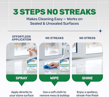Black Diamond Stoneworks Granite Counter Cleaner: USDA Certified BIOBASED- Safe for Granite and other stone countertops. Safe for food contact formula to keep your countertops looking fresh and clean!