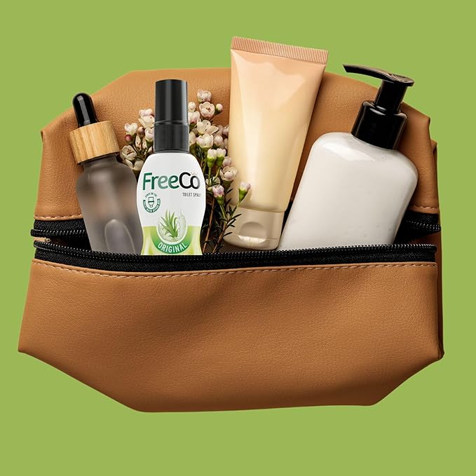 Freeco Before-you-go Toilet Spray | Stops odour Before it Begins with Essential Oils | Ideal for Home, Office, Public Spaces & Travel | 2 fl oz (1 Bottle), Original Citrus Scent