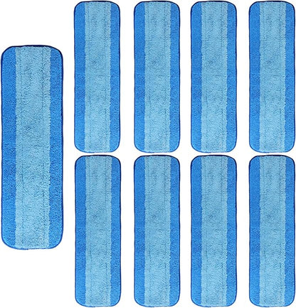 AmaVins 9 Pack Microfiber Cleaning Pads, Reusable Microfiber Mop Pads for 18 Inch Mop, Hardwood Floor Replacement Cleaning Mop Pads, Machine Washes