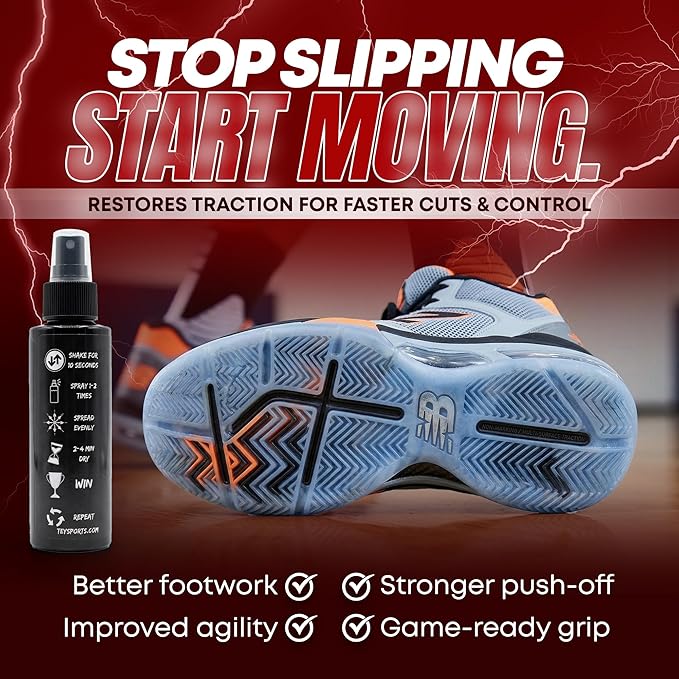 Ballers Choice Grip Restore & Cleaner – Best Grip for Basketball, Golf, Football, Volleyball, and Baseball Grip Spray – Restores Shoe & Grip Traction, Restores Control & Consistency