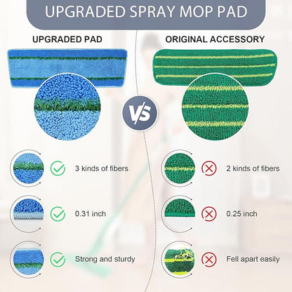 Upgraded Mop Head Replacement for Libman Freedom Spray Mop, 6 Pack Washable Mops Refill Pad + 1 Count Laundry Bag