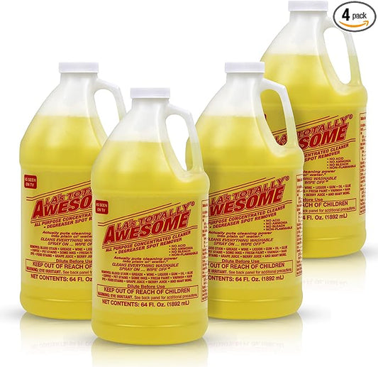 La's Totally Awesome All Purpose Cleaner, 4-Pack (64 oz Each) – Concentrated Formula, Degreaser, and Multipurpose Cleaner – Heavy Duty Bulk Cleaning Supplies for Home, Auto, Kitchen & Business