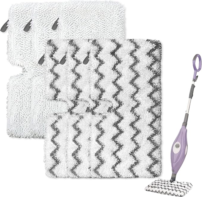 Steam Mop Replacement Pads for Shark S3501 S3972BRN S3601 S3901 S3550 S3801 SE450 Microfiber Washable Double-Sided Pads for Hardwood Tile Floor,Compatible with Shark Steam Pocket Mop,6-Pack