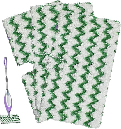 3 Pack Steam Pocket Mop Replacement Pads for Shark S3500 Series S3501 S3601 S3550 S3901 SE450 S2901 S2902 S3801,Reusable Steam Mop Pad with Deep Cleaning Scrub Strip,Microfiber Steam Mop Refills,Green