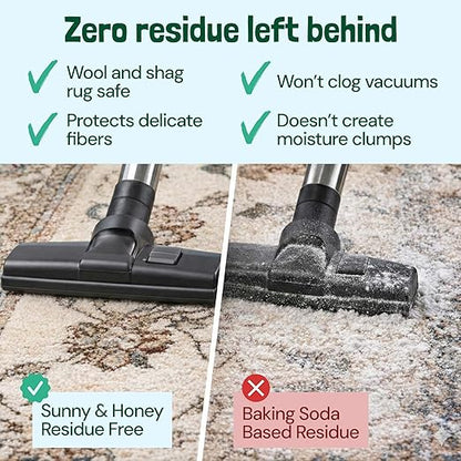 Sunny & Honey Carpet Deodorizer Powder - Pet Safe Freshener for Carpets, Pet Beds and Car Seats - Mint Odor Eliminator for Cat Urine and Wet Dog Smells (20 oz)