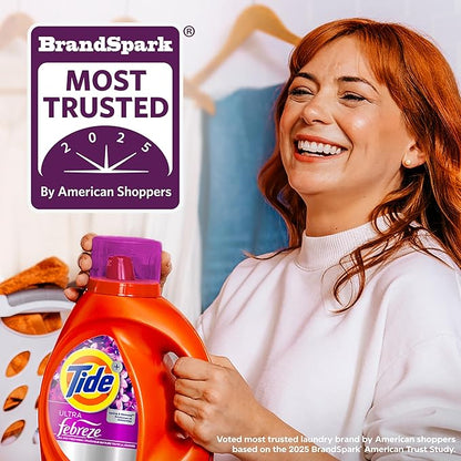 Tide Ultra Febreze Liquid Laundry Detergent, Spring and Renewal scent, 84 fl oz, 59 Loads, Laundry Detergent Liquid with All-Day Freshness