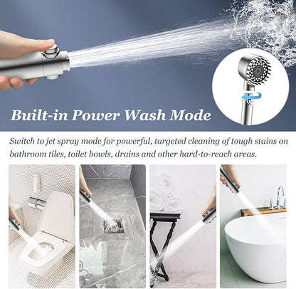 FEELSO Filtered Shower Head with Handheld, High Pressure 4 Spray Showerhead with Filters & Upgraded Anti-clog Nozzles for Hard Water -Remove Chlorine, Reduce Dry Itchy Skin -ON/OFF Switch