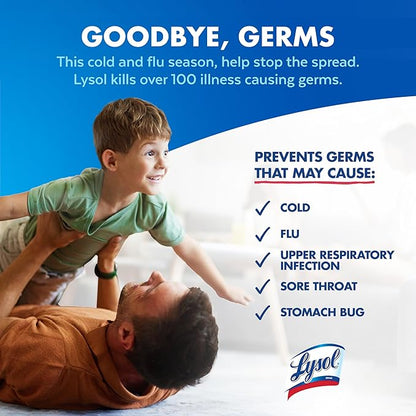 Lysol Disinfectant Spray, Household Essential Cleaning Supplies, Multi-Purpose Room Spray, Antibacterial Sanitizer Spray, Upholstery Deodorizer, Home and Bathroom, Crisp Linen,19 Fl Oz (Pack of 2)