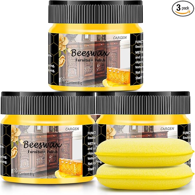 CARGEN 3 PCS Wood Seasoning Beewax Natural Beewax Traditional Wood Wax Multipurpose Beeswax Furniture Polish for Wood Polish Furniture Care