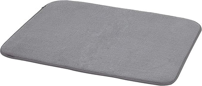 Umbra Udry Dish Rack and Microfiber Drying Mat – Space-Saving Design Folds Up for Easy Storage, Rack with Caddy, Gray