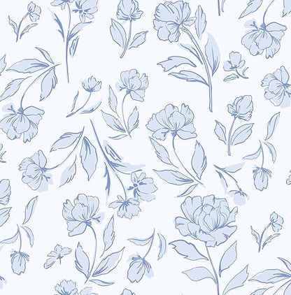 Timeet Floral Peel and Stick Wallpaper Blue and White Wallpaper Removable Self-Adhesive Wall Paper for Bedroom Bathroom Vintage Contact Paper for Walls Covering 17In×78.7In