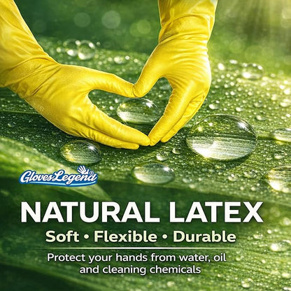 Yellow Household Kitchen Cleaning Dishwashing Reusable Gloves - Medium & Small