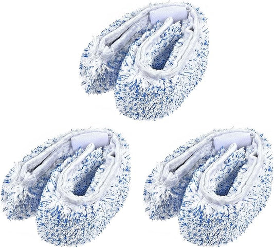 MECCANIXITY Microfiber Scrubber Replacement Head for Window, Glass, Marble Wall, Home, Bathroom, Blue Pack of 3