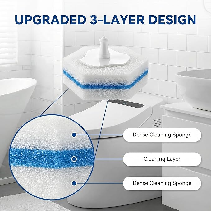 Toilet Wand Refills Compatible with Clorox Toilet Wand, 20 Count Disposable Refill Heads for Deep Foaming Cleaning