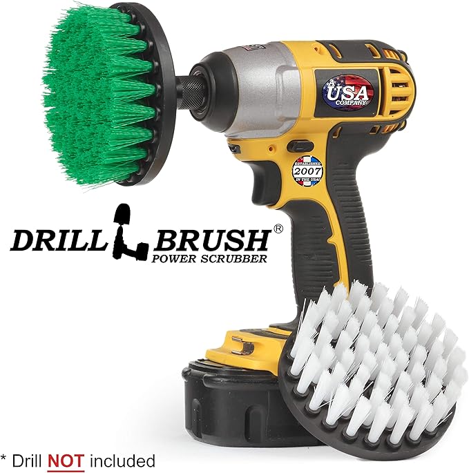 Cleaning Supplies - Kitchen Accessories - Drill Brush - Grout Cleaner - Indoor/Outdoor Spin Brush Cleaning Kit - Stove, Oven Rack, Counters, Flooring - Bathroom Accessories - Scrub - Shower Curtain