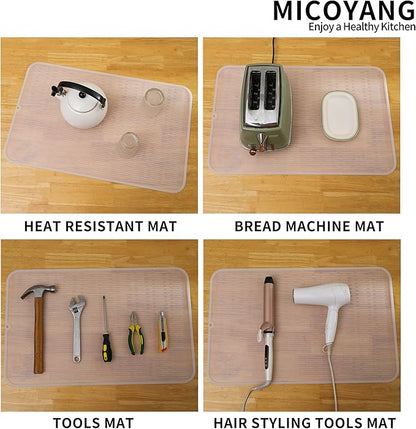 MicoYang Silicone Dish Drying Mat for Multiple Usage,Easy clean,Eco-friendly,Heat-resistant Silicone Mat for Kitchen Counter or Sink,Refrigerator or Drawer Liner Translucent 3XL 28 inches x 18 inches