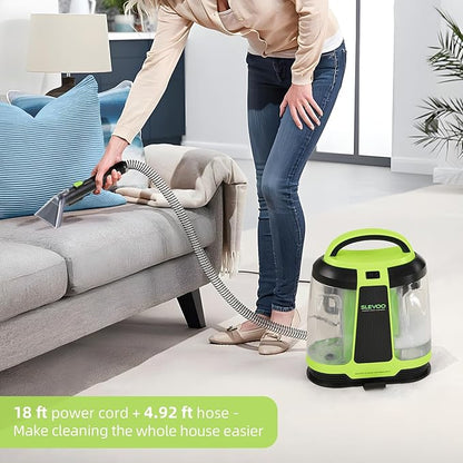 Carpet Cleaner Machine 11Kpa Strong Suction, New 450W Powerful Motor, Portable Upholstery Cleaner with Spot Cleaner, Stain Remover for Pet Accident, Rugs, Carpet and Upholstery Green