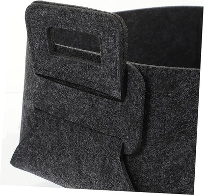Luxshiny Felt Laundry Basket Handles Deep Gray Folding Storage Bin for Dirty Clothes Toys and Household Items Multifunctional Organizer for Bedroom and Nursery