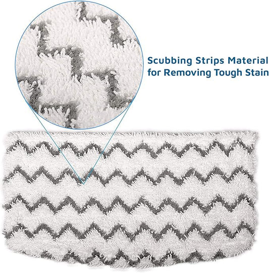 F Flammi 4-Pack Microfiber Mop Pads Refills Compatible with Shark Steam Mop S1000 S1000A S1001C S2001, Washable & Reusable Replacement Pads for Hardwood, Tile, and Stone Floors