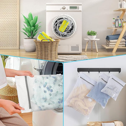 Shoe Washing Machine Bag, 2 Pack – Laundry Shoe Bag for Dryer, Reusable, Fits All Shoe Types, 360° Deep Cleaning with Self-Locking Zipper, Wash Two Pairs at Once, Protects Shoes and Washing Machines