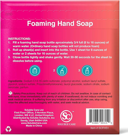 Foaming Hand Soap Dissolvable Sheets + Free 4-Sheet Bonus Pack (Sustainable, Earth-Friendly Cleaning Solution) - Coconut Scent