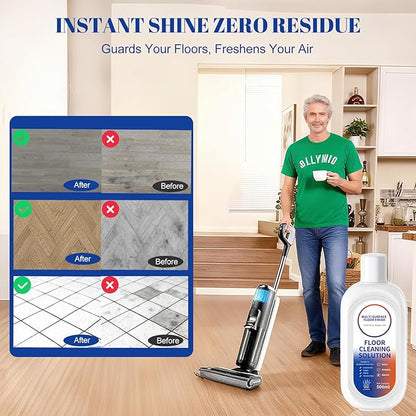 Floor Cleaning Solution for Tineco/Roborock Wet Dry Vacuum Mops and All Mopping Robot Vacuums, Residue & Streak Free,Multi-Surface Cleaner Liquid Refill (4 Bottle Pack),Lavender Scent