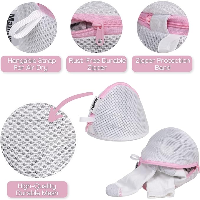 Mamlyn Mesh Bra Bags for Washing Machine, Lingerie wash Bags for Laundry